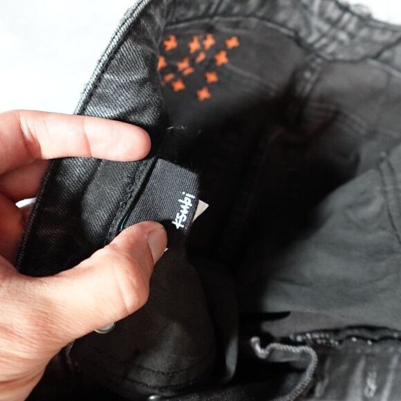 Ksubi Van Winkle Angst Fire Patch Skinny Jeans Womens 28 (Fits 26x27.5) Altered - Picture 7 of 15